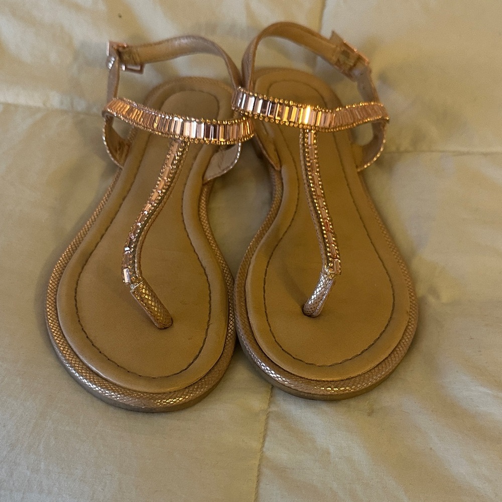 Elegant rose gold and Tan Sandals